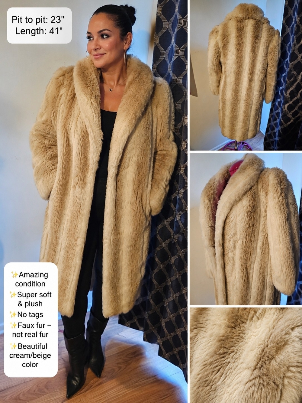 Absolutely gorgeous statement faux fur coat in amazing condition